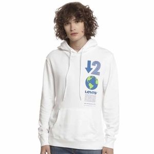 Mens Levi’s Sustainable Cotton Earth White Hoodie